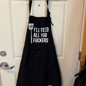 Black Kitchen Apron with Humorous Print